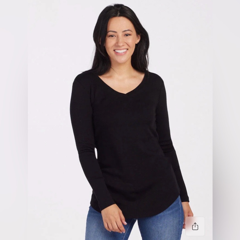 Woolx Eva Olive Green Long sleeve V-neck Tunic Top - Picture 4 of 6